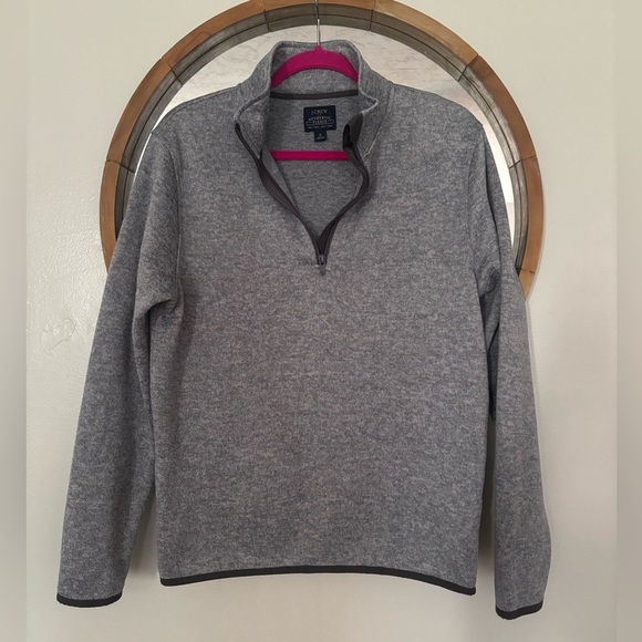 J. Crew Men’s Authentic Fleece Blue Quarter Zip Pullover Sweater Size Small - Picture 1 of 6